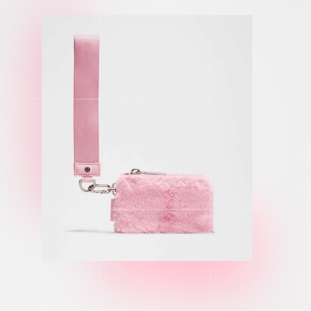 💕Lululemon Dual Pouch Wristlet Plush Fleece💕Pink Tide💕Pouches can be separated💕 - Picture 3 of 12